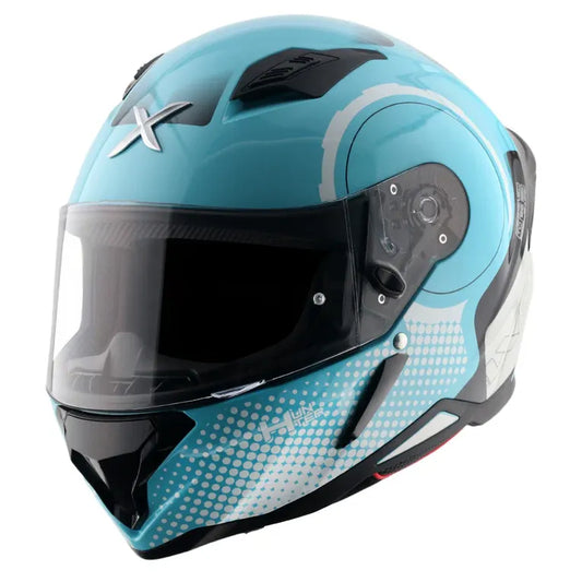AXOR Hunter Spear Hex Blue White Full Face Helmet