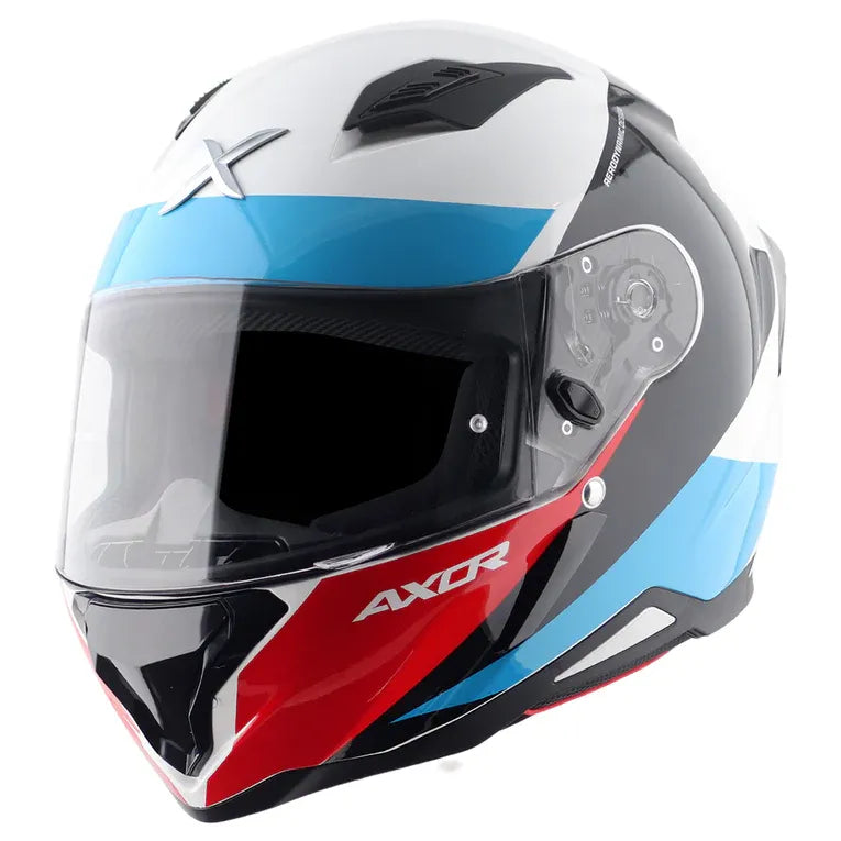 AXOR Hunter Turbo White Red Full Face Helmet