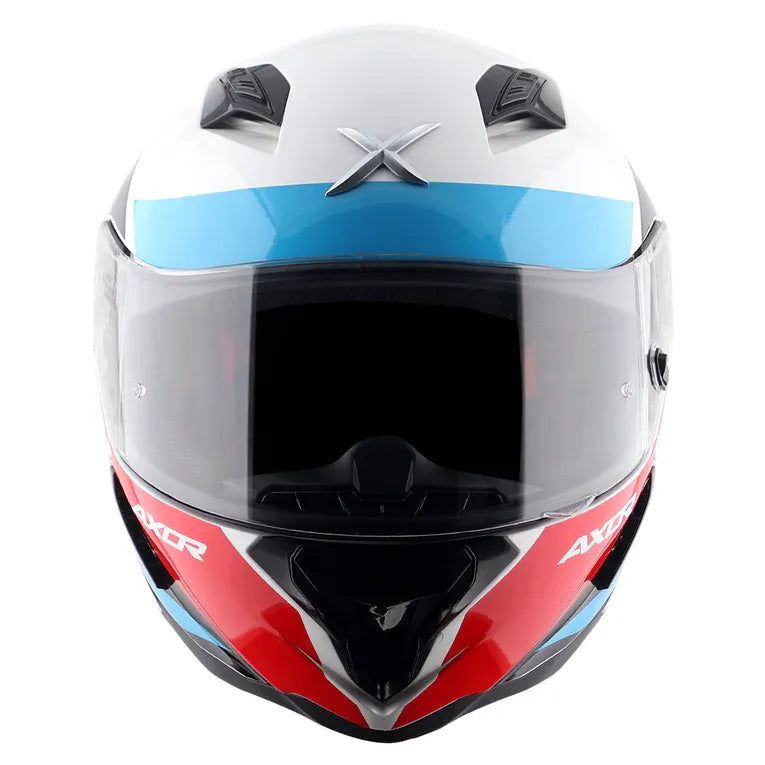 AXOR Hunter Turbo White Red Full Face Helmet