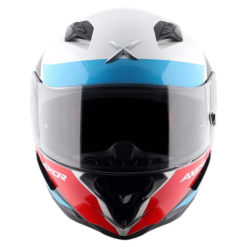 AXOR Hunter Turbo White Red Full Face Helmet