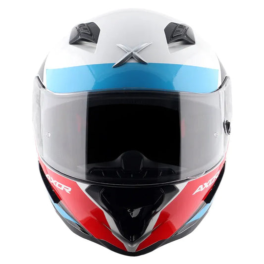 AXOR Hunter Turbo White Red Full Face Helmet
