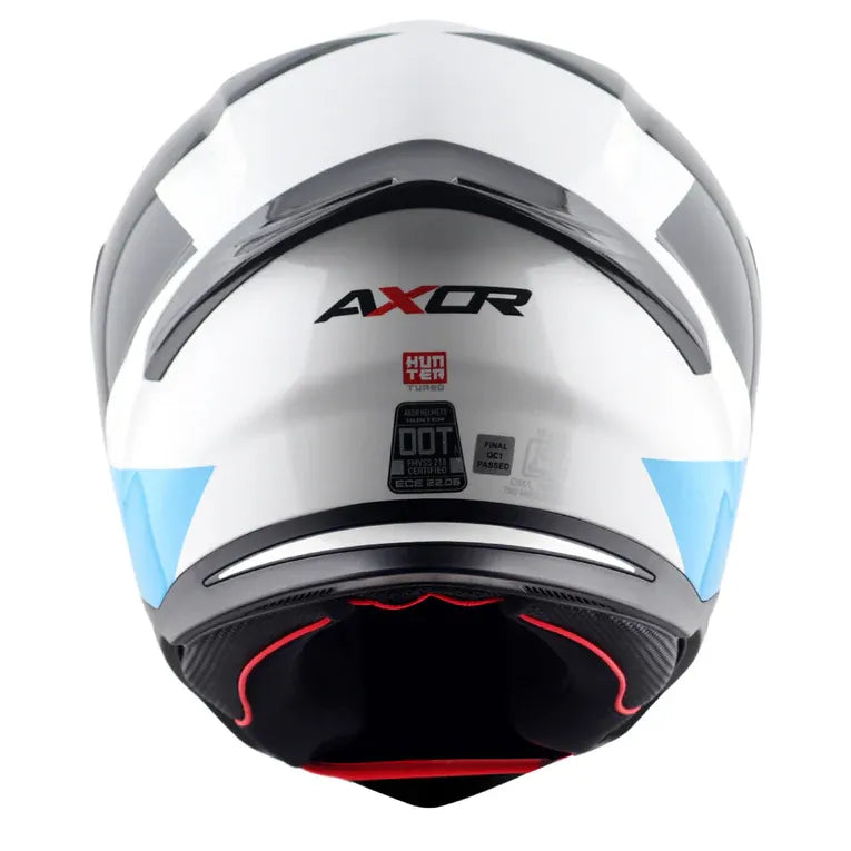 AXOR Hunter Turbo White Red Full Face Helmet