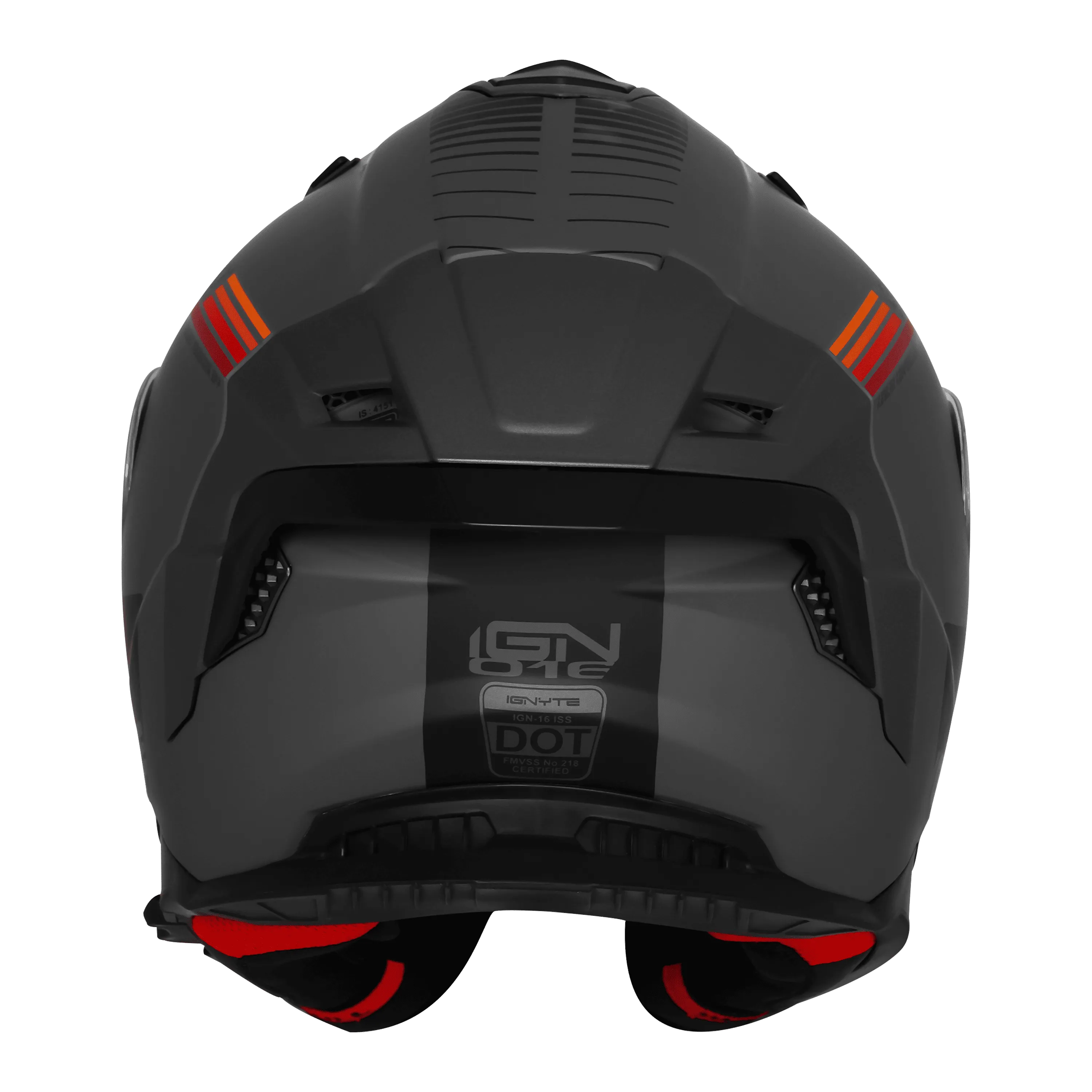 Ignyte Ign16 Quantumm Grey Red Orange Full Face Helmet