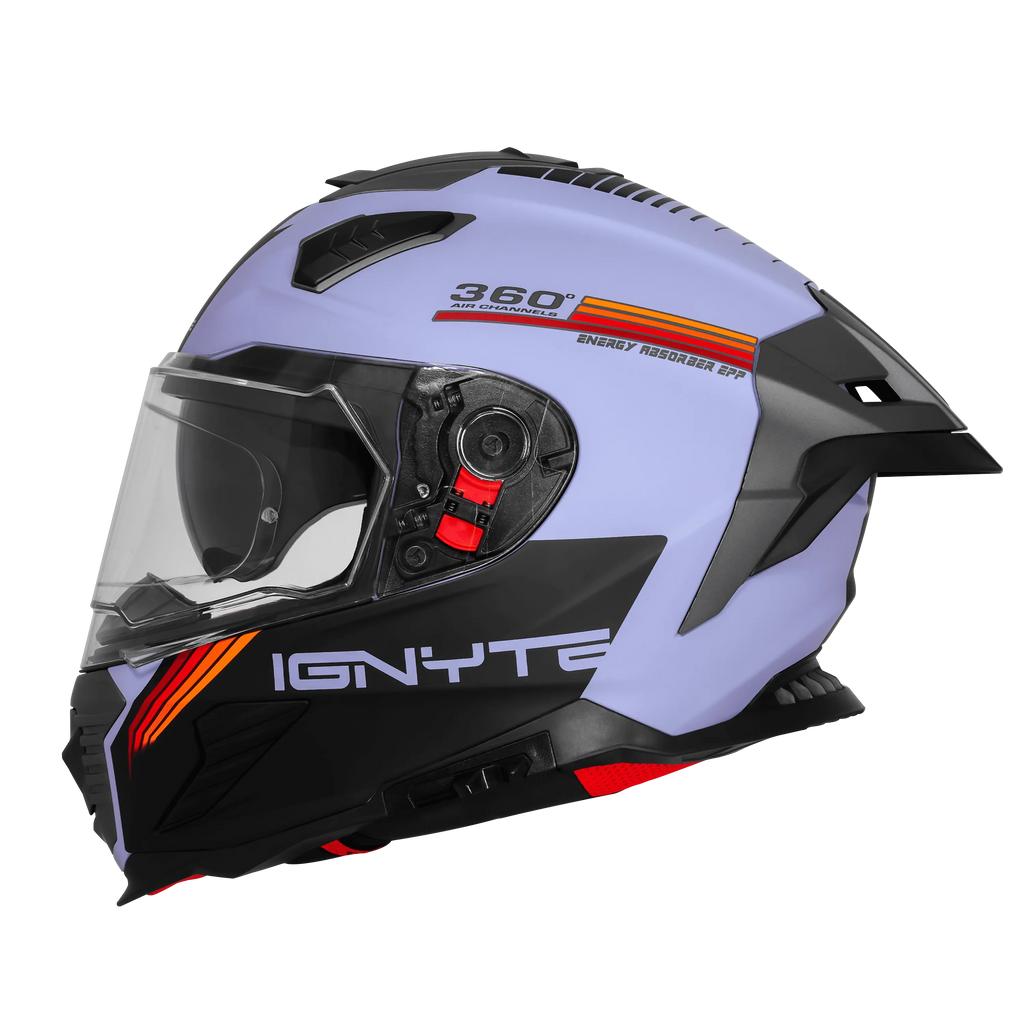 Ignyte Ign 16 Quantumm Metal Blue Red Orange Full Face Helmet