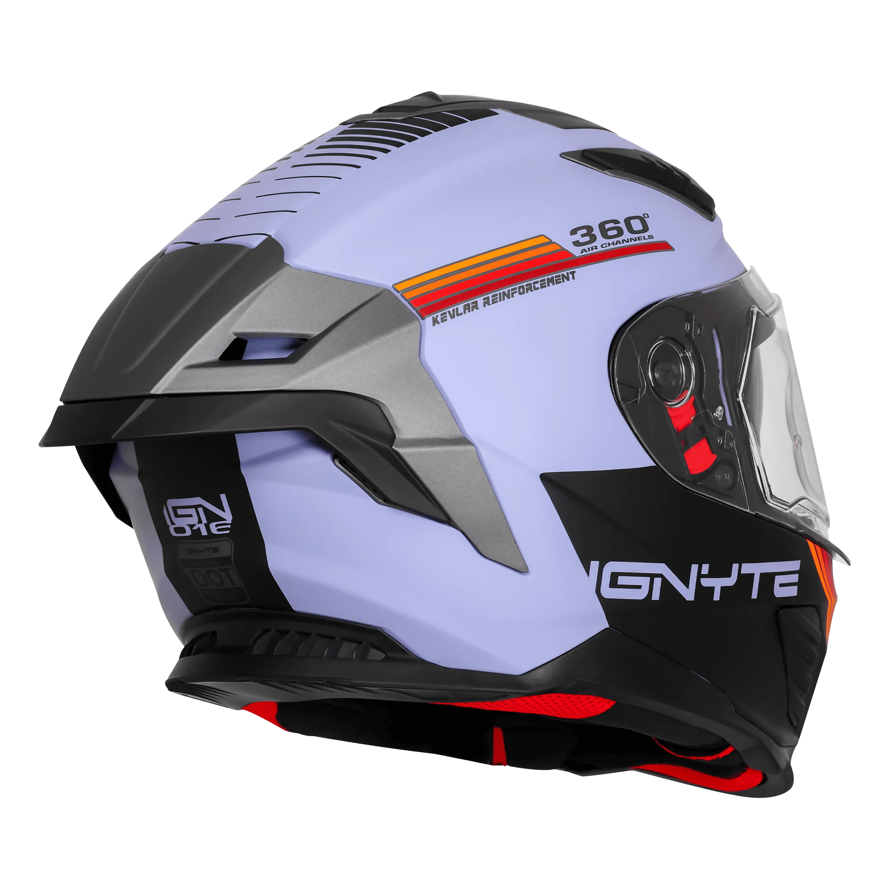 Ignyte Ign 16 Quantumm Metal Blue Red Orange Full Face Helmet