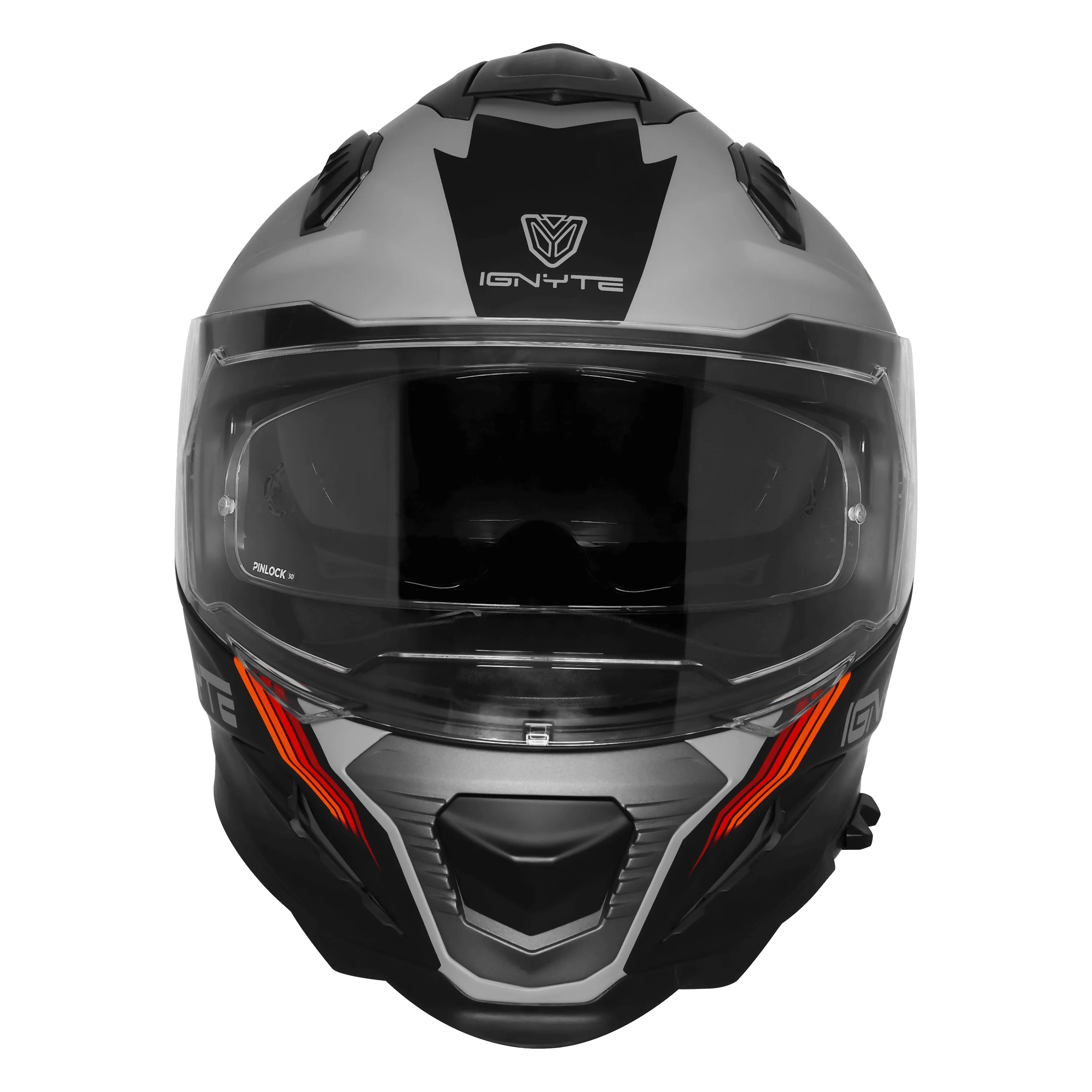 Ignyte Ign 16 Quantumm Titanium Gray Orange Red Full Face Helmet