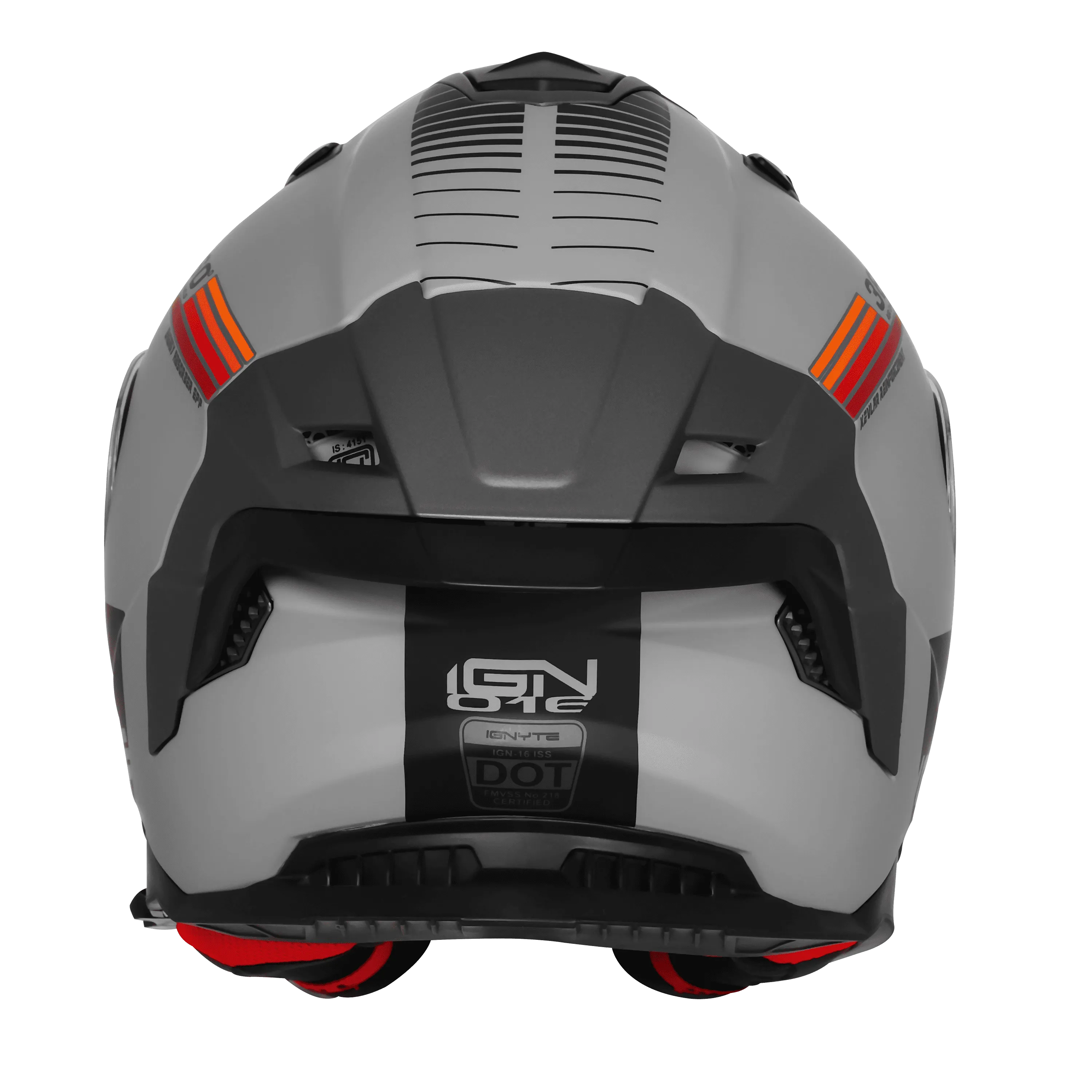 Ignyte Ign 16 Quantumm Titanium Gray Orange Red Full Face Helmet