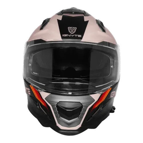 Ignyte Ign 16 Quantumm Warm Grey Red Orange Full Face Helmet