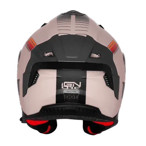 Ignyte Ign 16 Quantumm Warm Grey Red Orange Full Face Helmet