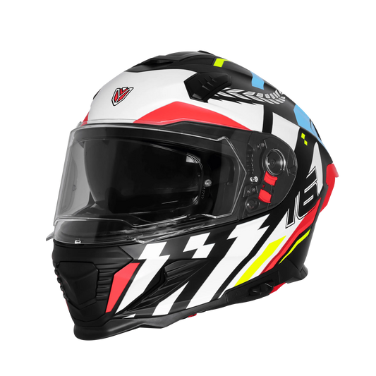 Ignyte Ign 16 Steady Black White Blue Full Face Helmet