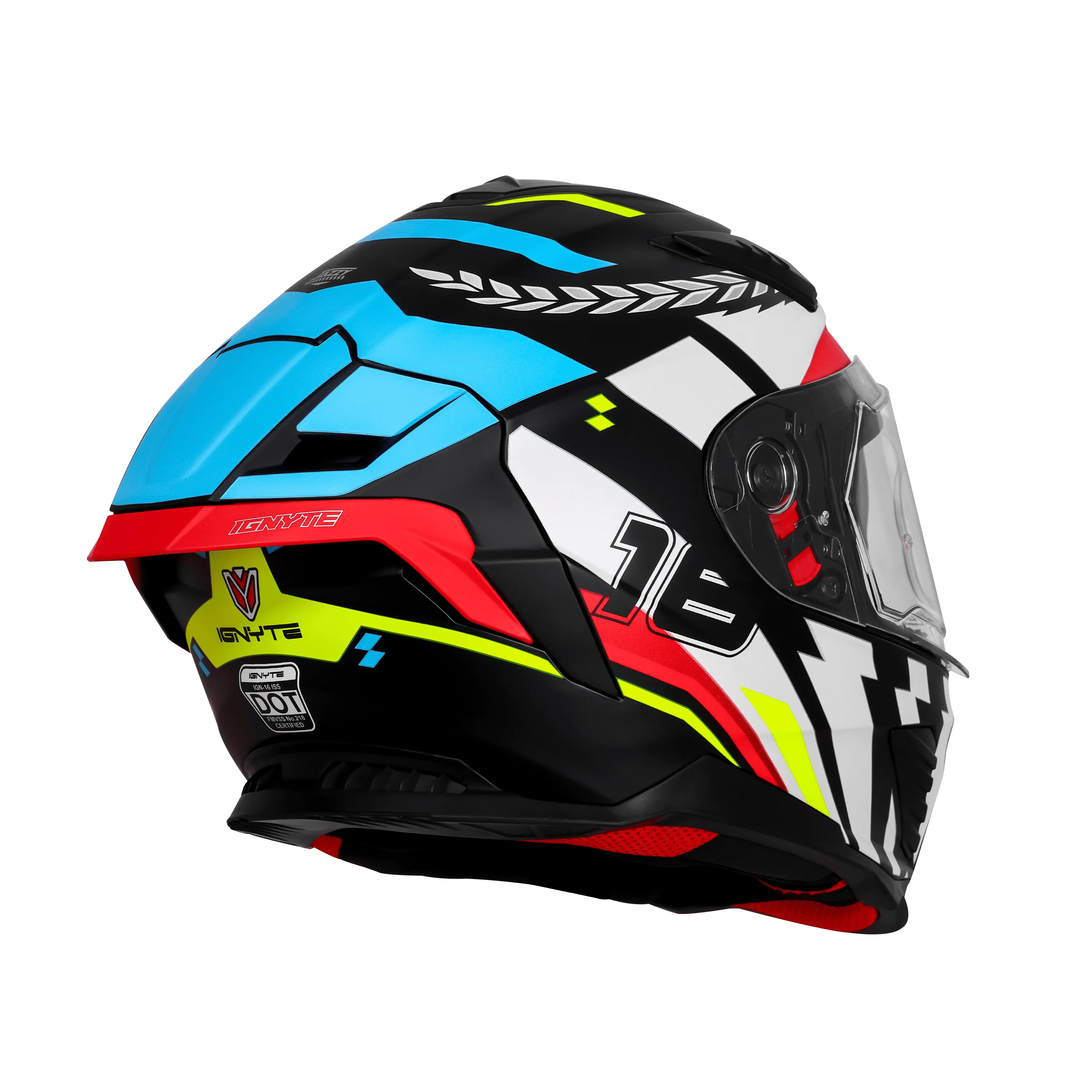 Ignyte Ign 16 Steady Black White Blue Full Face Helmet