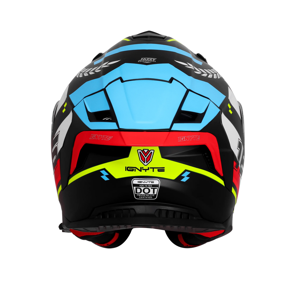 Ignyte Ign 16 Steady Black White Blue Full Face Helmet