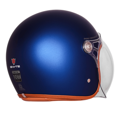 Ignyte Ign 58 Armada Blue Light Orange Half Face Helmet