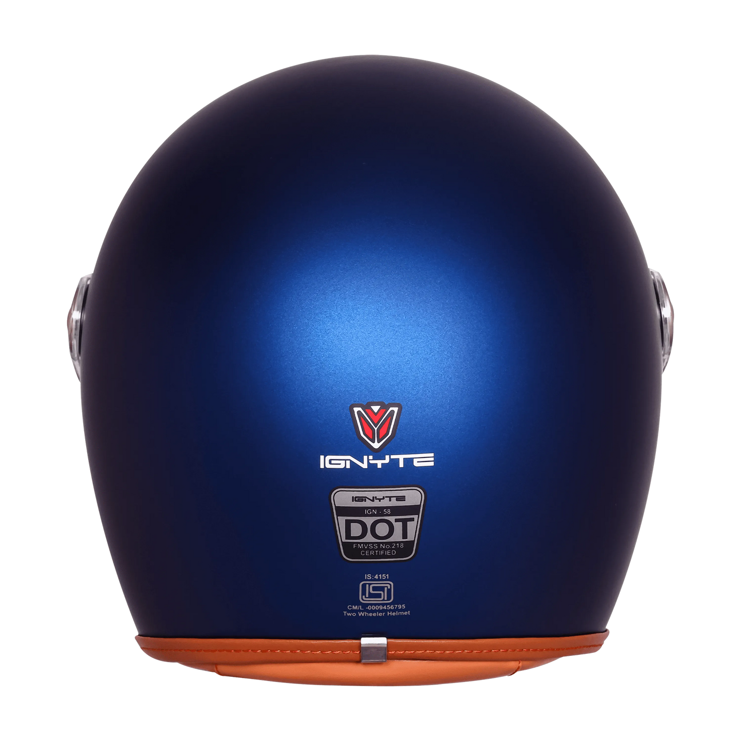 Ignyte Ign 58 Armada Blue Light Orange Half Face Helmet