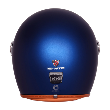 Ignyte Ign 58 Armada Blue Light Orange Half Face Helmet