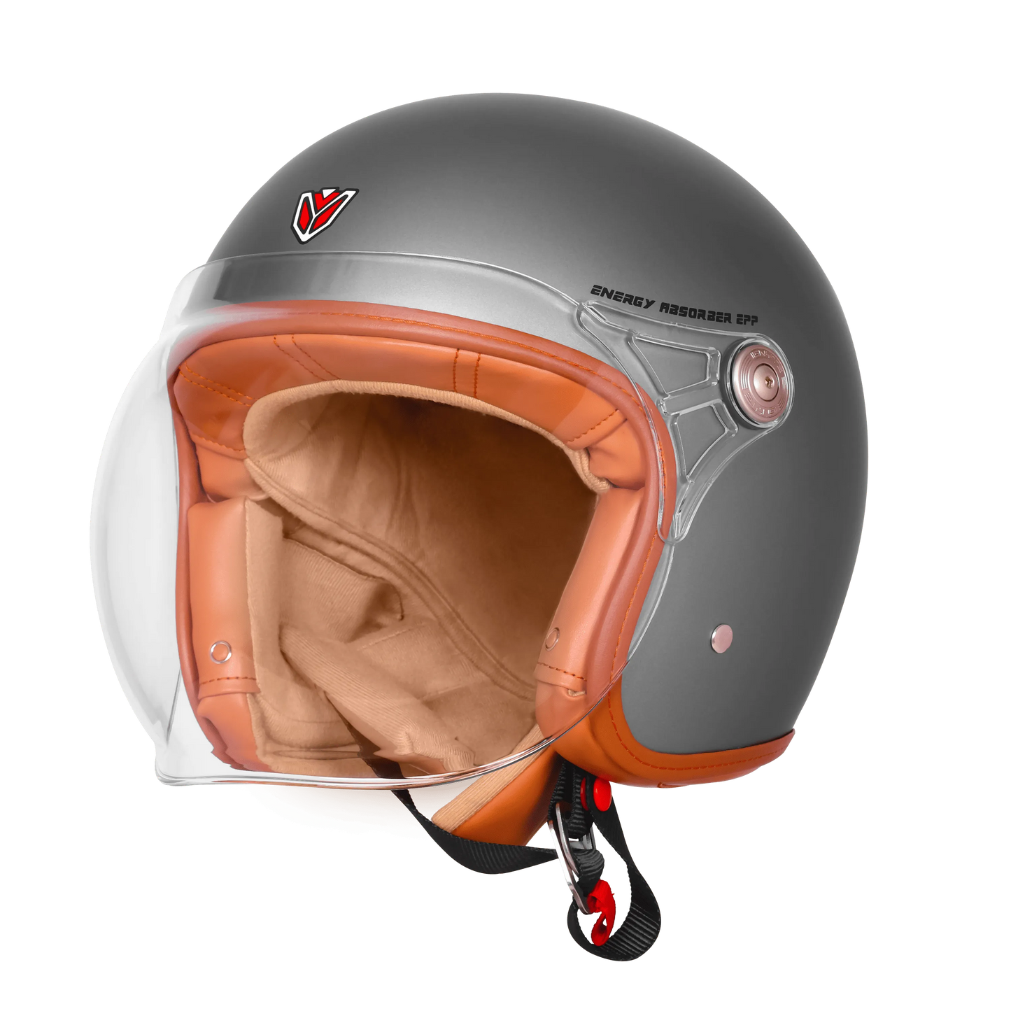 Ignyte Ign 58 Athena Gray Light Orange Half Face Helmet