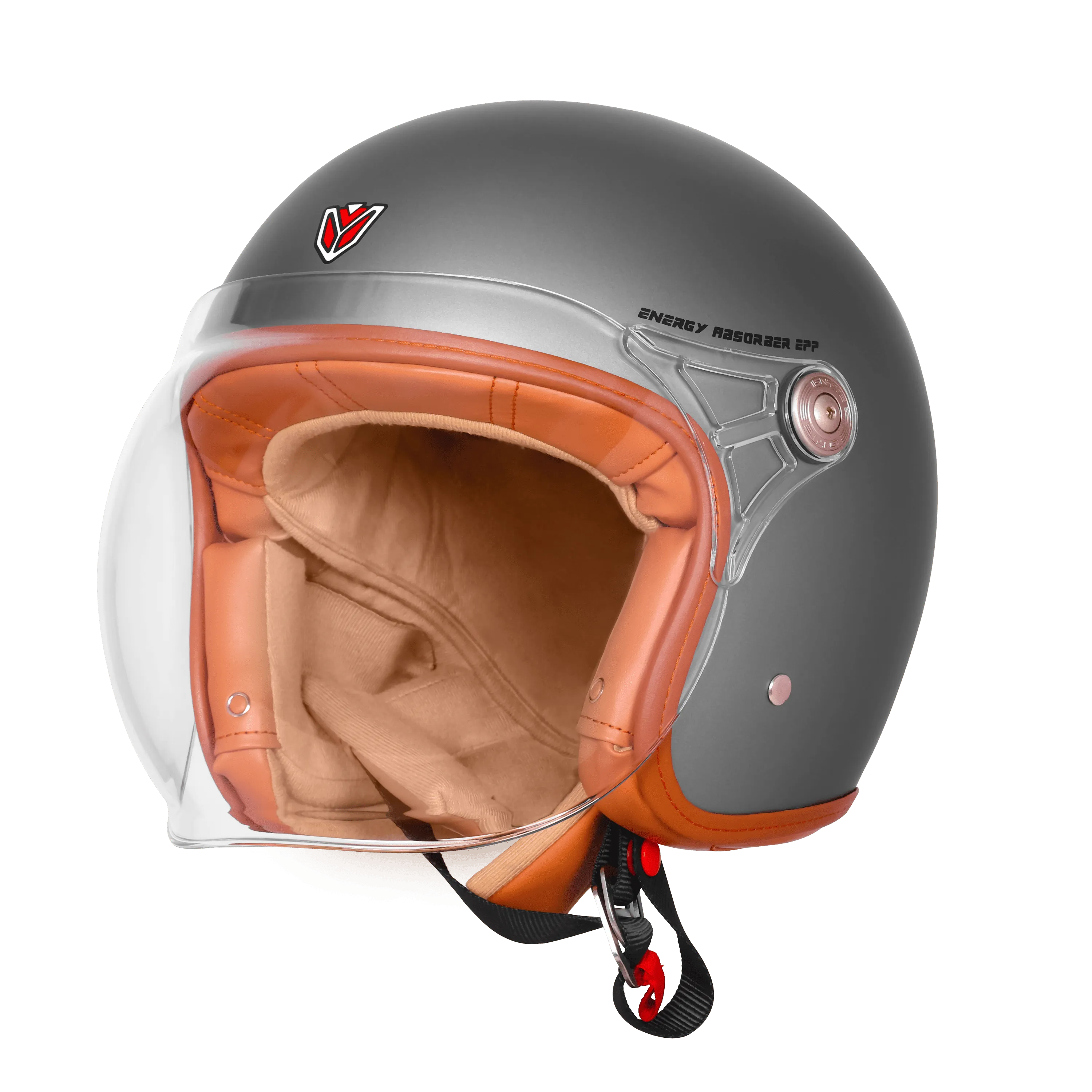 Ignyte Ign 58 Athena Gray Light Orange Half Face Helmet