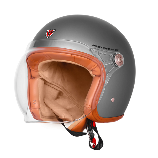 Ignyte Ign 58 Athena Gray Light Orange Half Face Helmet