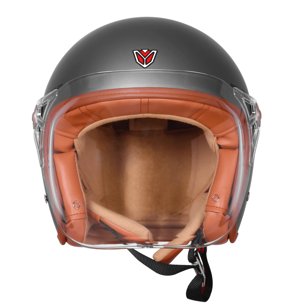 Ignyte Ign 58 Athena Gray Light Orange Half Face Helmet