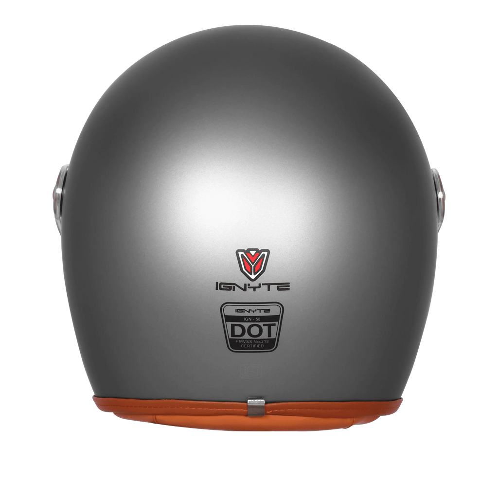 Ignyte Ign 58 Athena Gray Light Orange Half Face Helmet