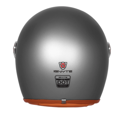 Ignyte Ign 58 Athena Gray Light Orange Half Face Helmet