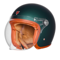 Ignyte Ign 58 Deep Green Light Orange Half Face Helmet