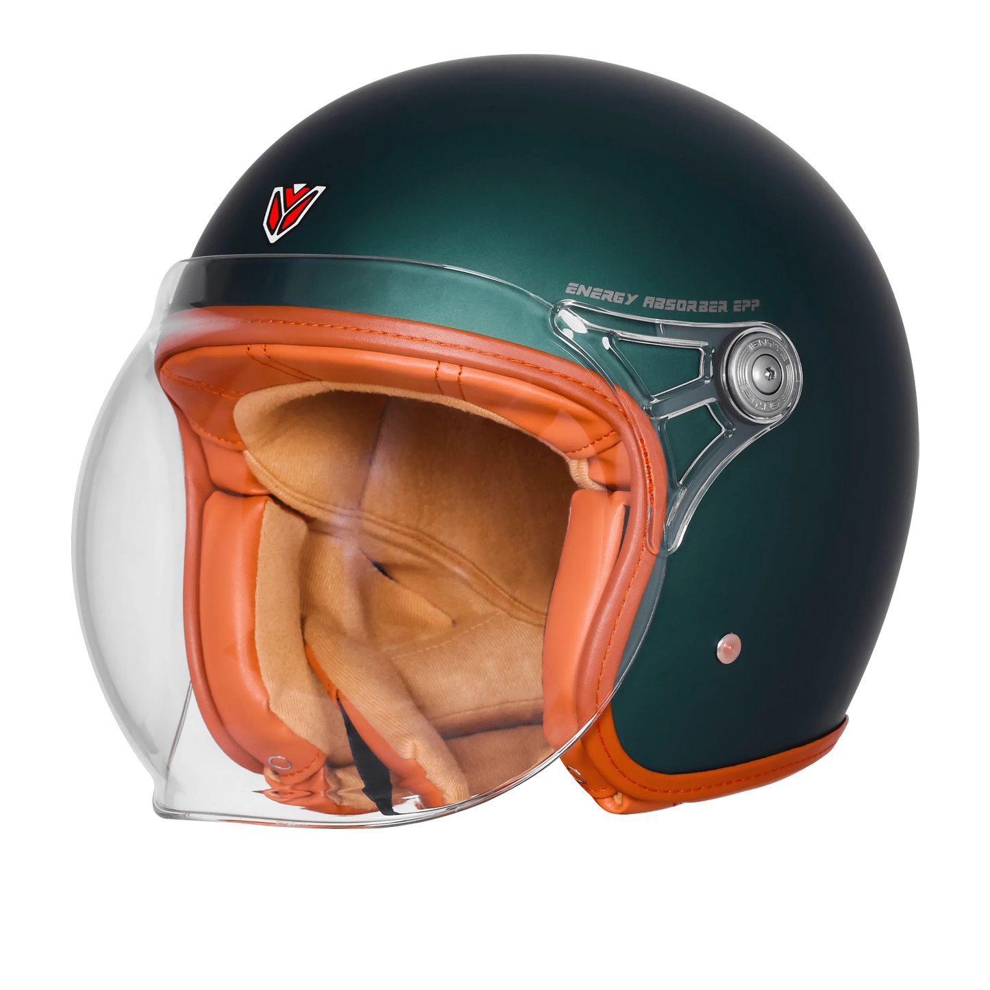 Ignyte Ign 58 Deep Green Light Orange Half Face Helmet