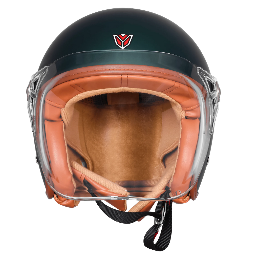 Ignyte Ign 58 Deep Green Light Orange Half Face Helmet