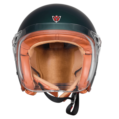 Ignyte Ign 58 Deep Green Light Orange Half Face Helmet