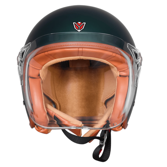 Ignyte Ign 58 Deep Green Light Orange Half Face Helmet