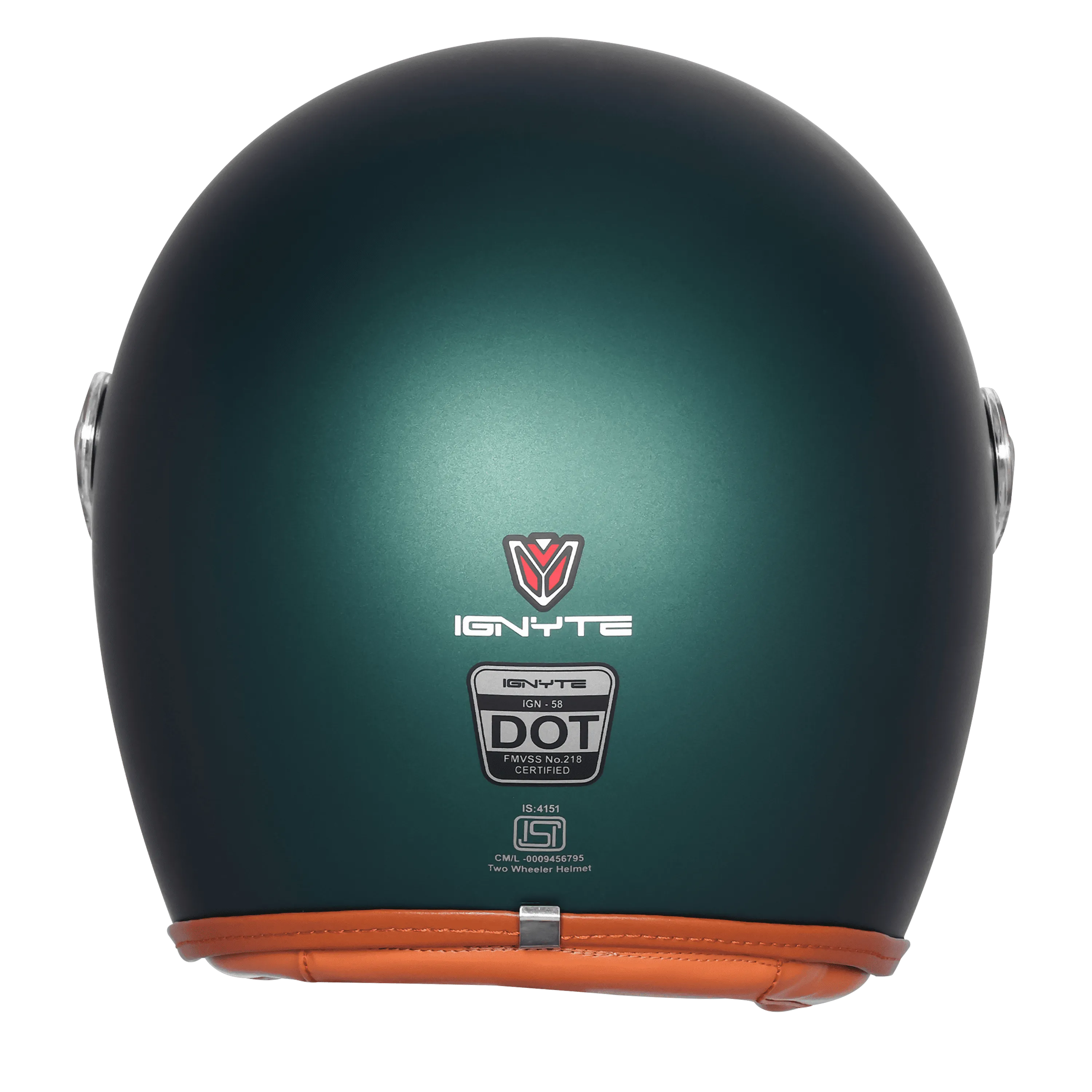Ignyte Ign 58 Deep Green Light Orange Half Face Helmet