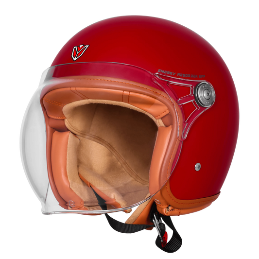 Ignyte Ign 58 Dull Chestnut Red Light Orange Half Face Helmet
