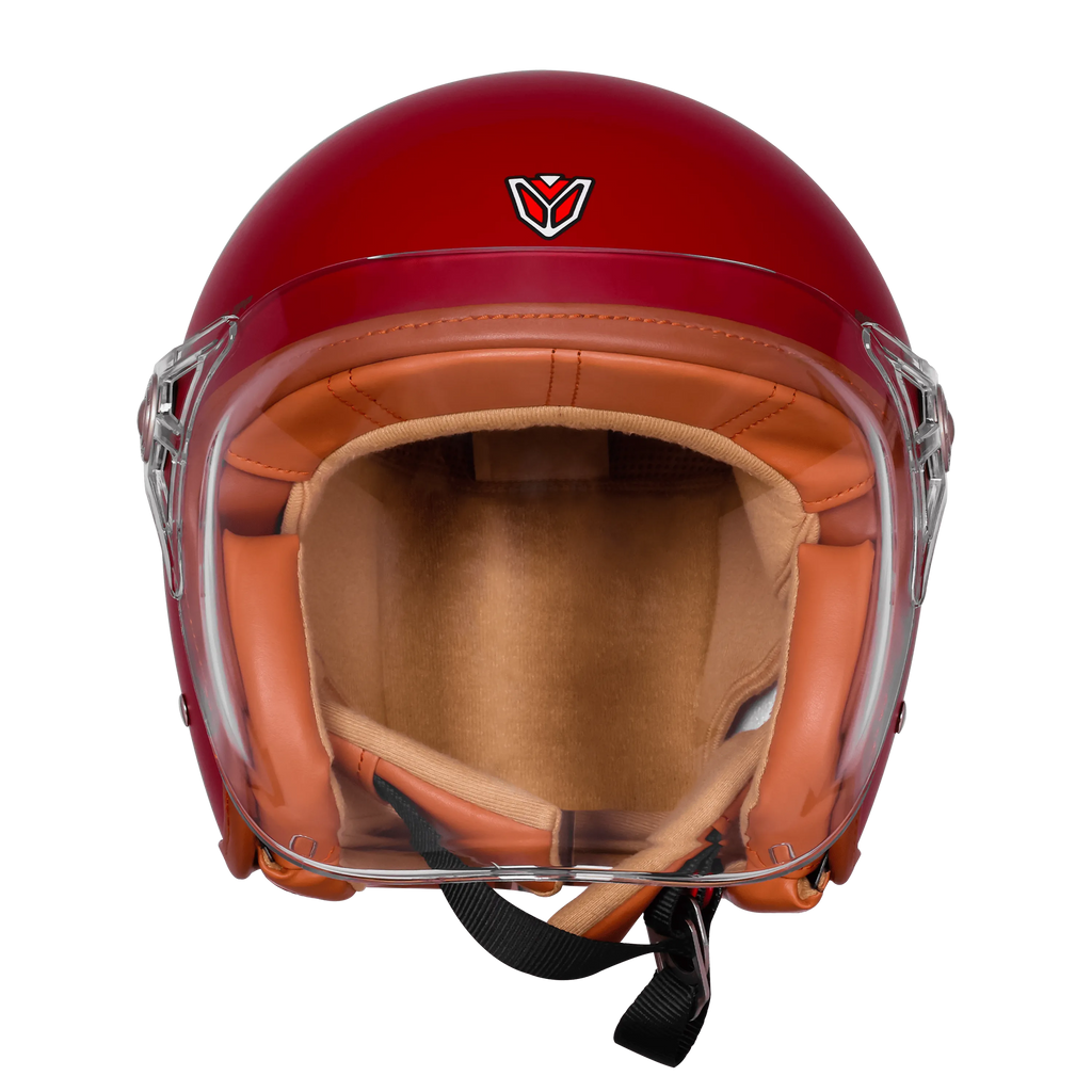 Ignyte Ign 58 Dull Chestnut Red Light Orange Half Face Helmet