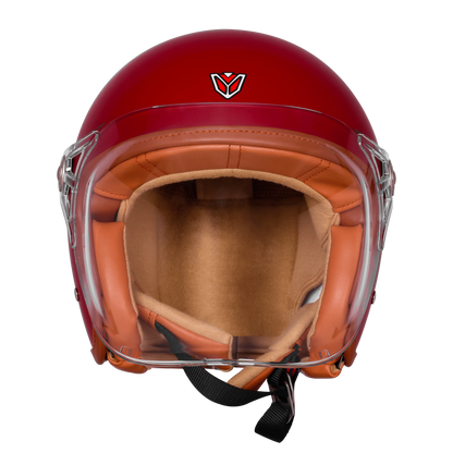 Ignyte Ign 58 Dull Chestnut Red Light Orange Half Face Helmet