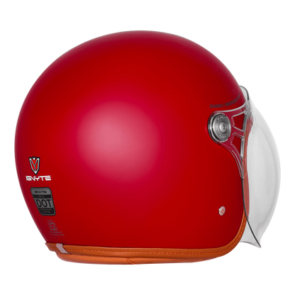 Ignyte Ign 58 Dull Chestnut Red Light Orange Half Face Helmet