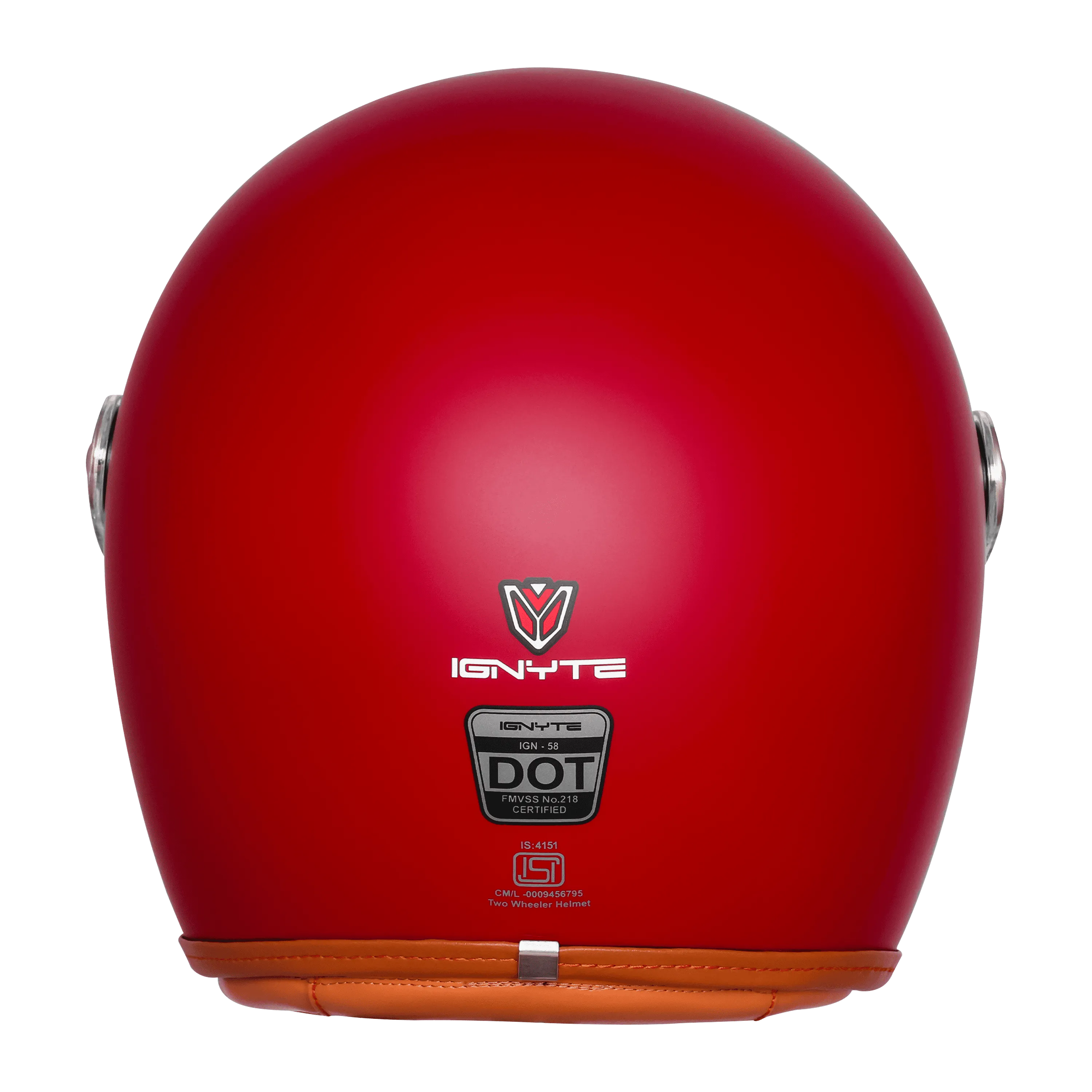 Ignyte Ign 58 Dull Chestnut Red Light Orange Half Face Helmet