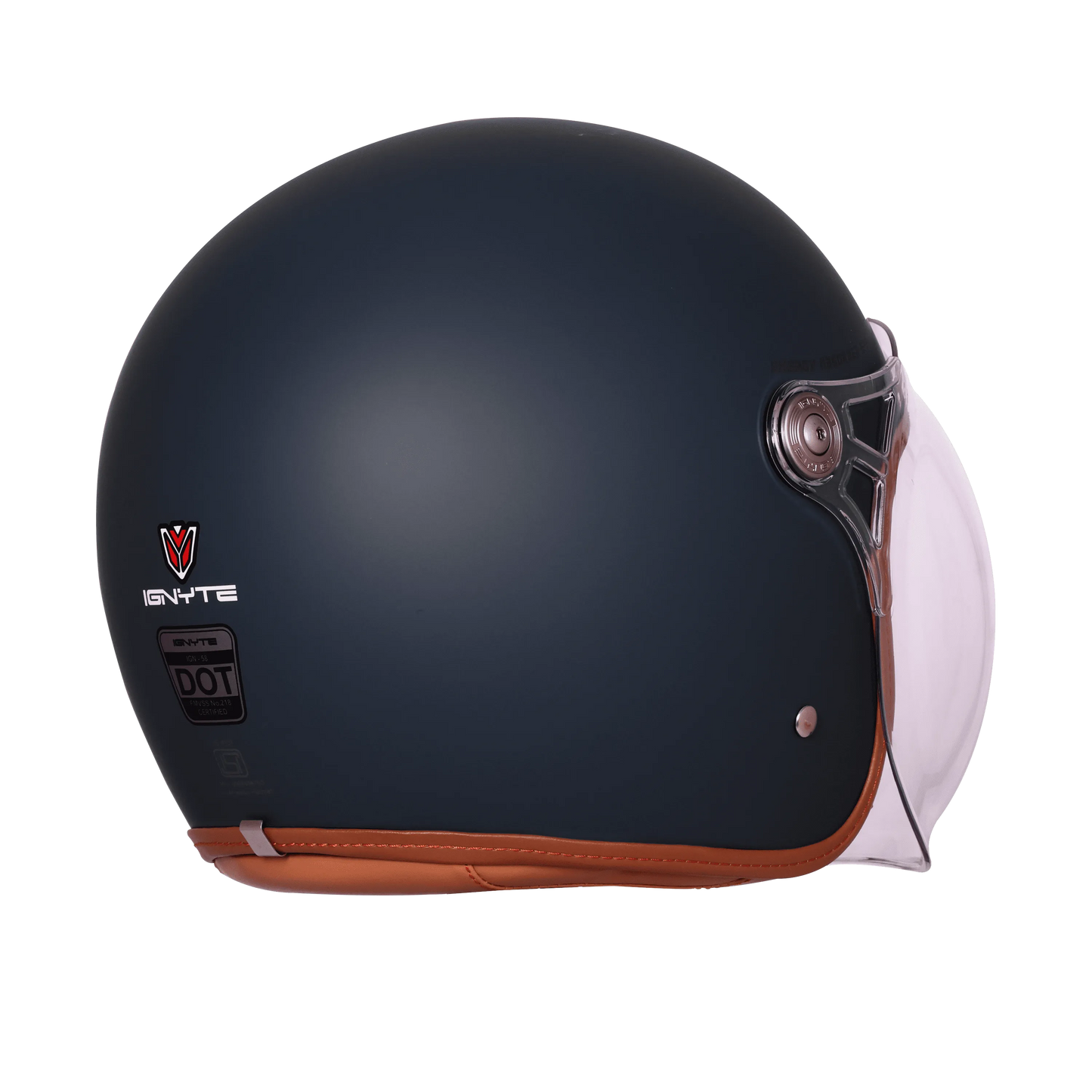 Ignyte Ign 58 Dull Slate Light Orange Half Face Helmet