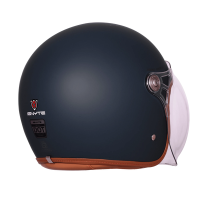 Ignyte Ign 58 Dull Slate Light Orange Half Face Helmet