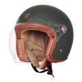 Ignyte Ign 58 Matt Battle Green Light Orange Half Face Helmet
