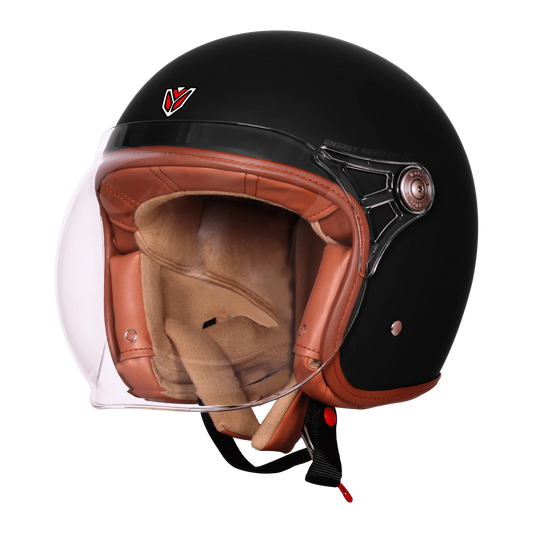 Ignyte Ign 58 Matt Black Light Orange Half Face Helmet