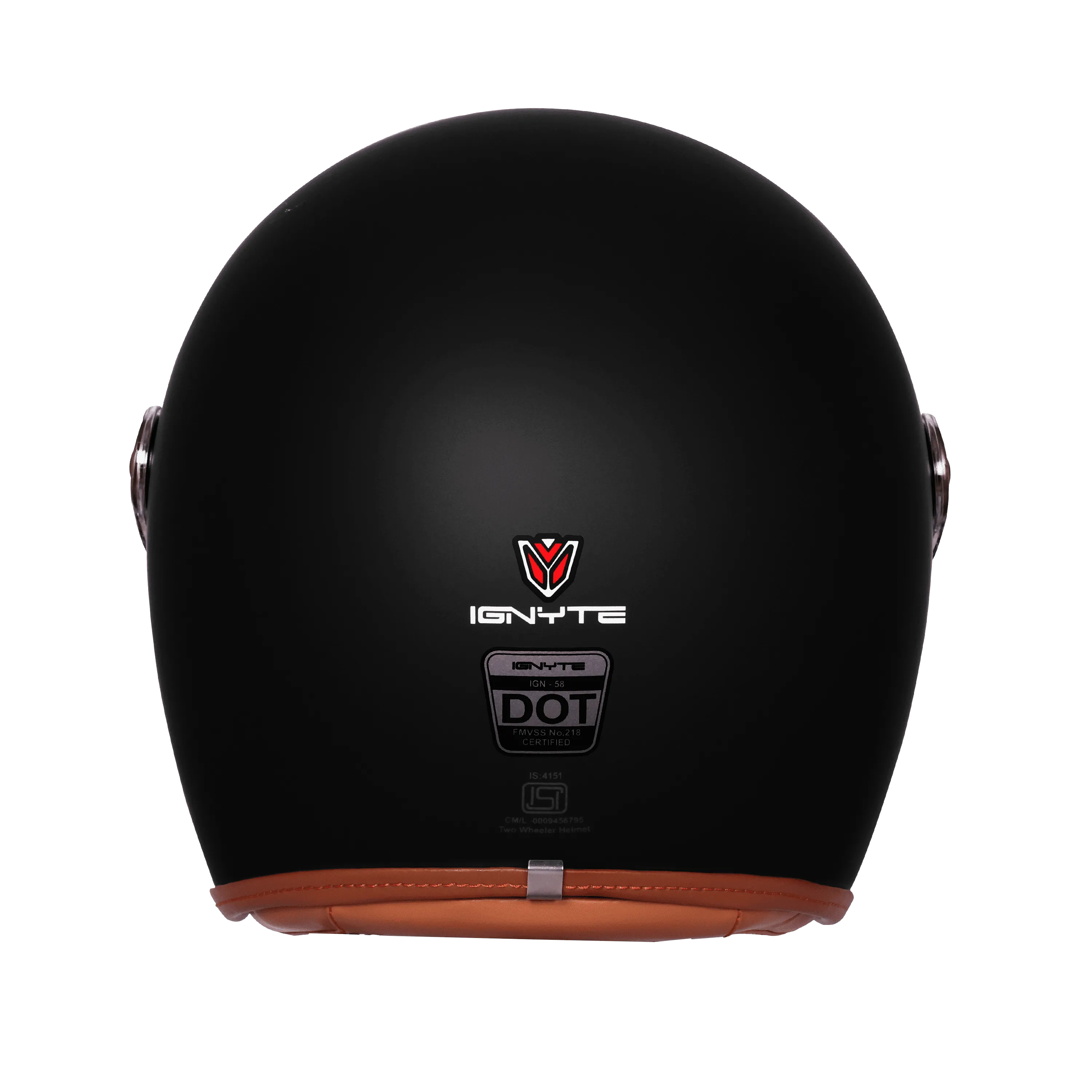 Ignyte Ign 58 Matt Black Light Orange Half Face Helmet