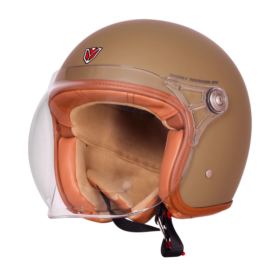 Ignyte Ign 58 Matt Desert Storm Light Orange Half Face Helmet