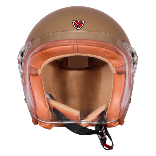Ignyte Ign 58 Matt Desert Storm Light Orange Half Face Helmet
