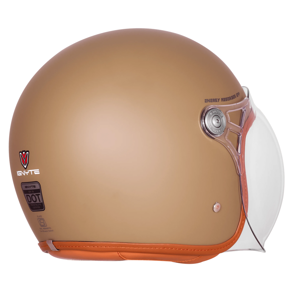Ignyte Ign 58 Matt Desert Storm Light Orange Half Face Helmet