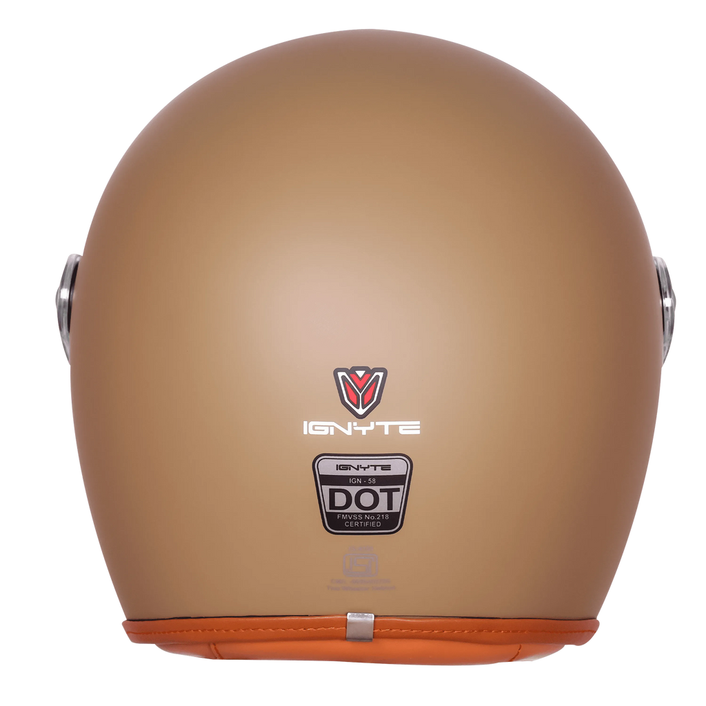 Ignyte Ign 58 Matt Desert Storm Light Orange Half Face Helmet