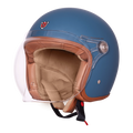 Ignyte Ign 58 Matt Squadron Blue Light Orange Half Face Helmet
