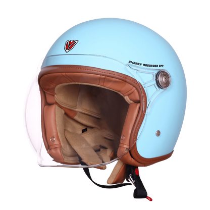 Ignyte Ign 58 Redditch Blue Light Orange Half Face Helmet