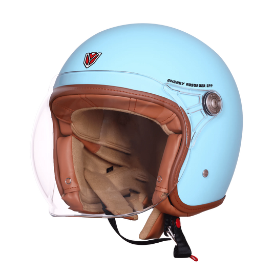 Ignyte Ign 58 Redditch Blue Light Orange Half Face Helmet