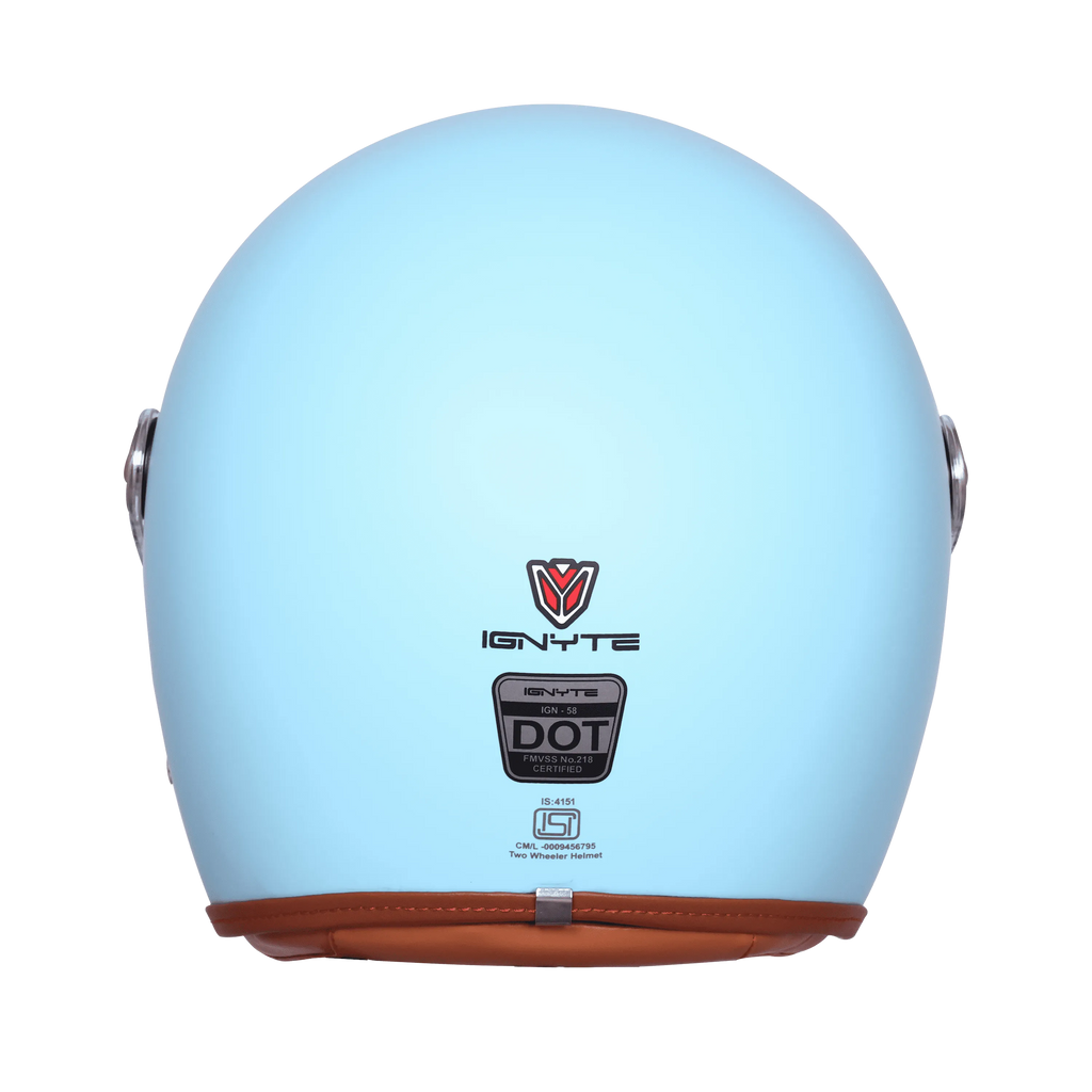 Ignyte Ign 58 Redditch Blue Light Orange Half Face Helmet