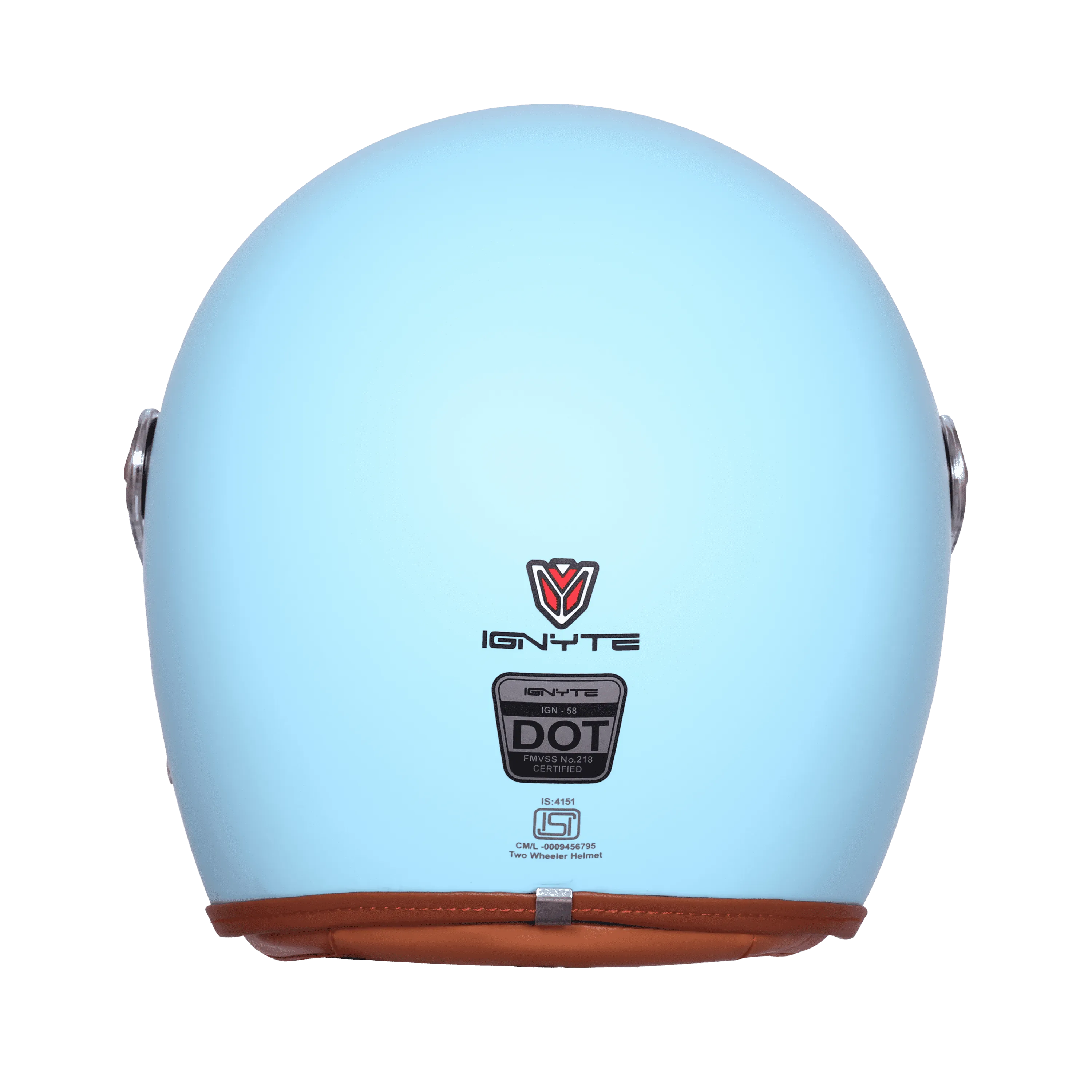 Ignyte Ign 58 Redditch Blue Light Orange Half Face Helmet